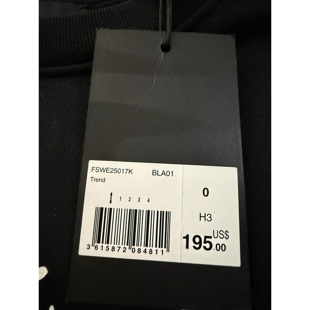 NWT The Kooples Black Embroidered Skeleton Graphic Sweatshirt -‎ French 0 - Picture 6 of 7